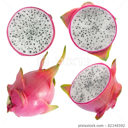 Pitaya or Dragon fruit isolated on white background 82148392