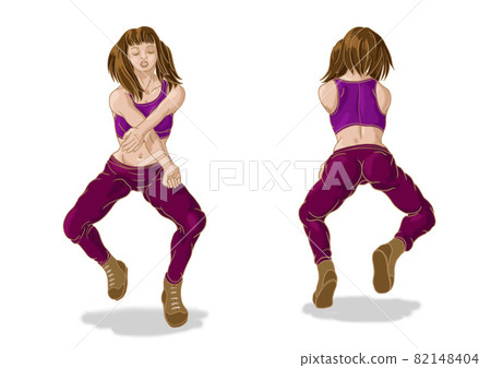 雙手交叉跳舞的舞者 82148404