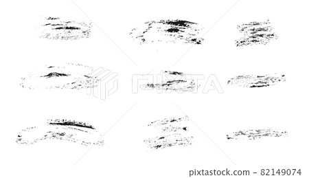 Grunge vector ink textures set. Collection of black freehand brushes Grunge vector ink textures set. Collection of black freehand brushes 82149074