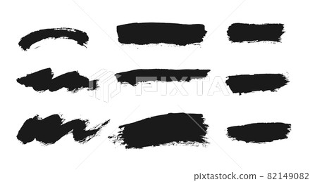 Grunge textures vector set. Collection of freehand brush ink elements Grunge textures vector set. Collection of freehand brush ink elements 82149082