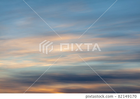 Colorful sunset or sunrise in the sky. The sky and clouds are painted in different delicate colors. 82149170