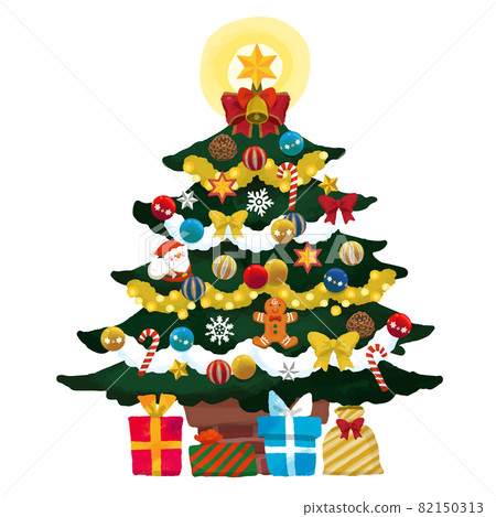 Hand-painted Christmas tree - Stock Illustration [82150313] - PIXTA
