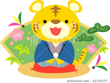 虎年生肖賀年片素材 82150575