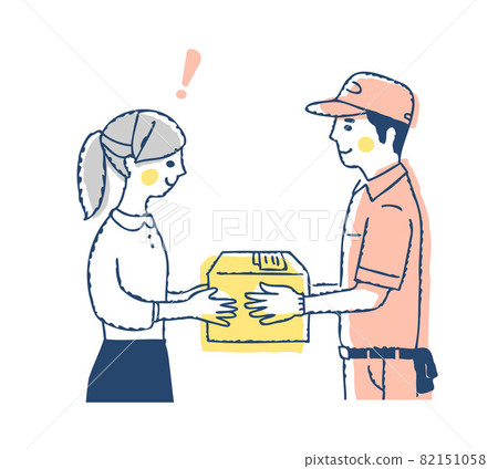 Women who receive delivery persons and packages 82151058