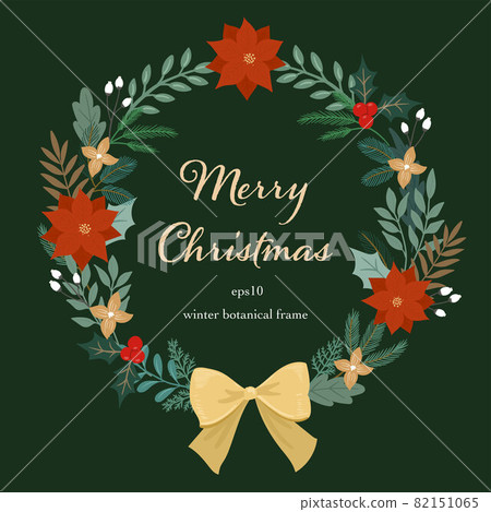 Winter botanical frame Christmas wreath 01 Winter botanical frame Christmas wreath 01 82151065