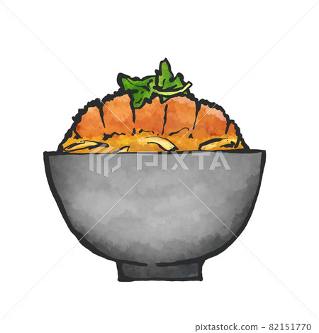 Katsudon hand-painted brush painting style illustration Katsudon hand-painted brush painting style illustration 82151770