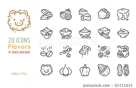 flovors icons for snack and bake vector 82151831