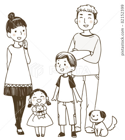 Standing picture of a family of 4 and 1 ② Standing picture of a family of 4 and 1 ② 82152399