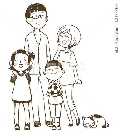 Standing picture of a family of four and one ① Standing picture of a family of four and one ① 82152400