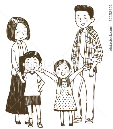 Standing picture of a family of four ① Standing picture of a family of four ① 82152401