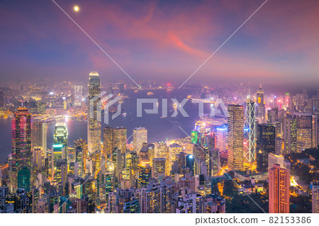 Hong Kong city skyline with Victoria Harbor view Hong Kong city skyline with Victoria Harbor view 82153386