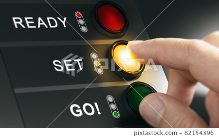 Getting ready for an event or a race. Countdown start. Getting ready for an event or a race. Countdown start. 82154396