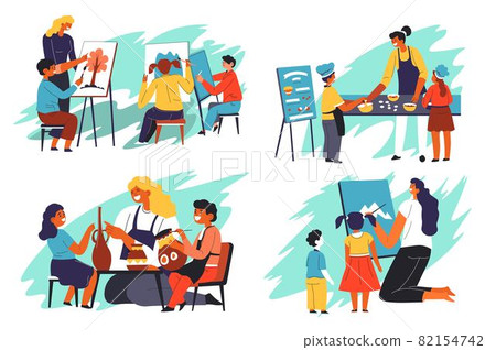 Art lessons in school or kindergarten, pottery 82154742