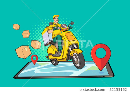 Fast delivery by scooter via mobile phone Online shopping Fast delivery by scooter via mobile phone Online shopping 82155162