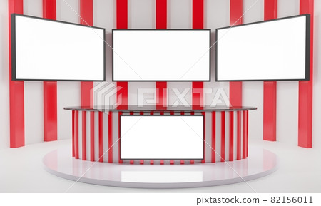 red table and lcd background in the news studio room.3d rendering. red table and lcd background in the news studio room.3d rendering. 82156011