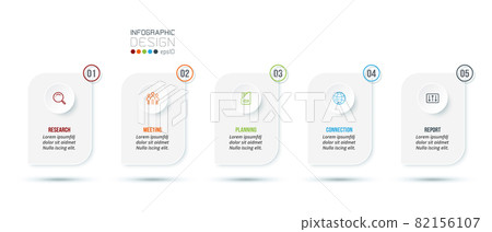 Business infographic template with step or option design. Business infographic template with step or option design. 82156107