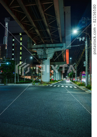 Night view under the elevated highway 82156580