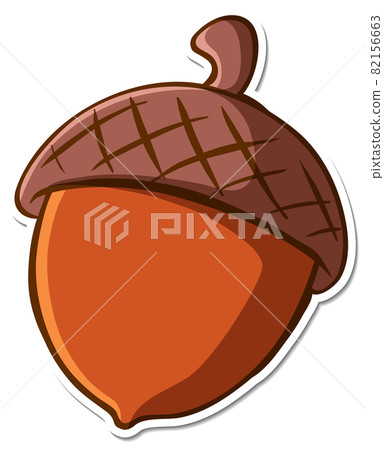 Acorn sticker on white background Acorn sticker on white background 82156663