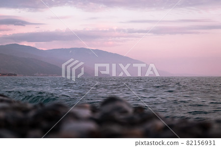 Photography of the sea and mountain silhouettes 82156931