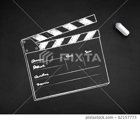 Vector chalk drawn illustration of clapperboard 82157773