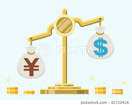 Image of weighing yen and dollar 82158426