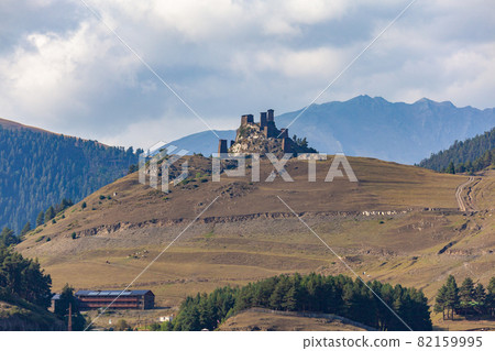 mountain village in Tusheti nature reserve. Georgia 82159995
