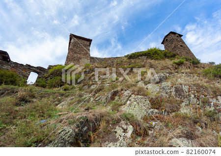 The Upper Omalo village and the fortress Keselo. Travel to the Georgia. Caucasus 82160074