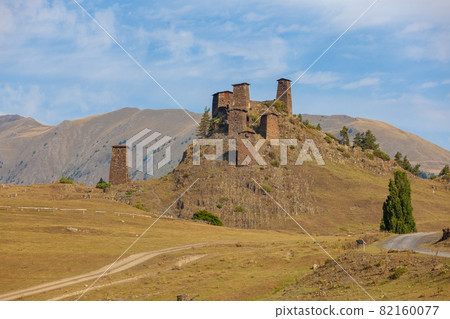 The Upper Omalo village and the fortress Keselo. Travel to the Georgia. Caucasus 82160077