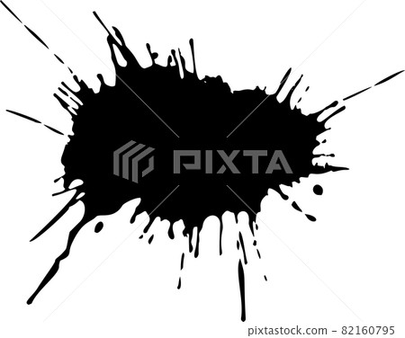 Black Ink watercolor drop on white background. 82160795