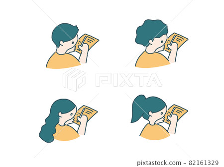 Illustration set of people who write documents 82161329