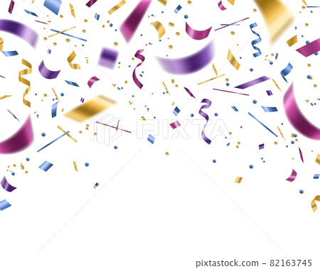 Falling Paper Confetti Festive Celebration Background Stock Vector