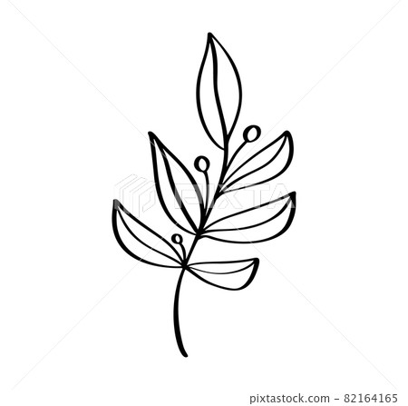 Modern abstrac leaf of hand drawn shapes and doodle design elements. Exotic contemporary trendy vector illustration. Perfect for boho posters, instagram posts, stickers Modern abstrac leaf of hand drawn shapes and doodle design elements. Exotic contemporary trendy vector illustration. Perfect for boho posters, instagram posts, stickers 82164165