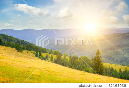 Sunrise in Carpathian mountains. Wide photo. Sunrise in Carpathian mountains. Wide photo. 82165986