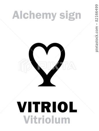 Alchemy Alphabet: VITRIOL (prob.: "Visita Interiora Terrae Rectificando Invenies Occultum Lapidem" > Vitriolum "sulphuric acid"; prob.: vitrum "glass; transparent as crystal") / COPPERAS (Couperose). 82166499