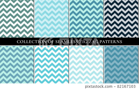 Blue Set of seamless zigzag chevron pattern Blue Set of seamless zigzag chevron pattern 82167103