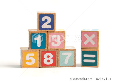 Math number colorful on white background, education study mathematics learning teach concept. Math number colorful on white background, education study mathematics learning teach concept. 82167104