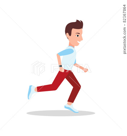 Running Man with Brunette Hair Colorful Poster Running Man with Brunette Hair Colorful Poster 82167864