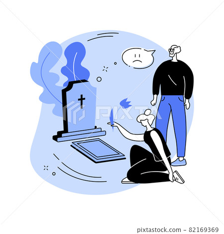 Widowed person abstract concept vector illustration. Widowed person abstract concept vector illustration. 82169369