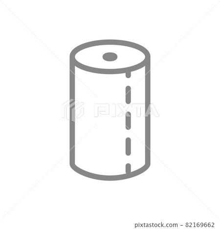 One pack of paper towels line icon. Paper roll, napkins, hygiene products symbol 82169662
