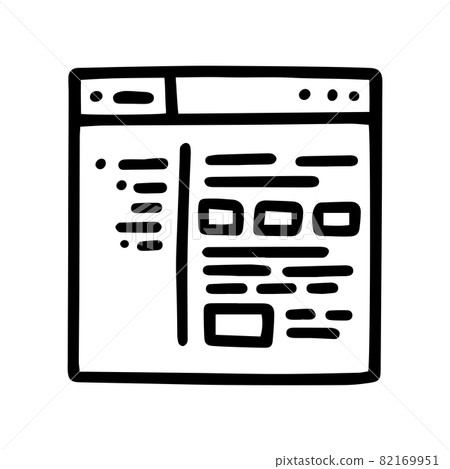 line vector doodle simple icon CMS site - Stock Illustration [82169951 ...