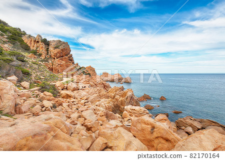 Stunning view of popular travel destination Costa Paradiso. 82170164