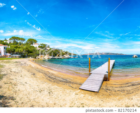 Captivating  view of  beach on Porto Rafael resort. Picturesque seascape of Mediterranean sea. 82170214