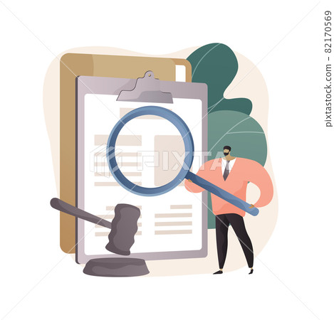 Legal research abstract concept vector illustration. 82170569