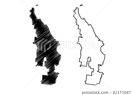 Cairns City, Queensland (Commonwealth of Australia, Australia city) map vector illustration, scribble sketch City of Cairns map 82171087