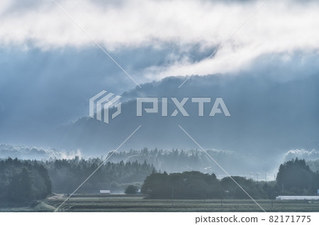 Aizuwakamatsu City, Fukushima Prefecture Autumn Rural Morning 82171775