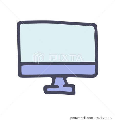 computer monitor color vector doodle simple icon computer monitor color vector doodle simple icon 82172009