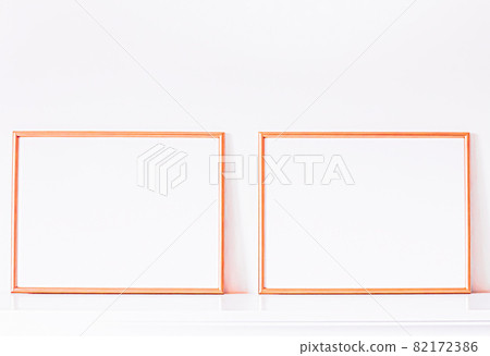 Rose gold frame on white furniture, luxury home decor and design for mockup, poster print and printable art, online shop showcase Rose gold frame on white furniture, luxury home decor and design for mockup, poster print and printable art, online shop showcase 82172386