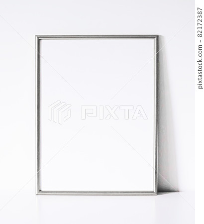 Silver frame on white furniture, luxury home decor and design for mockup, poster print and printable art, online shop showcase Silver frame on white furniture, luxury home decor and design for mockup, poster print and printable art, online shop showcase 82172387