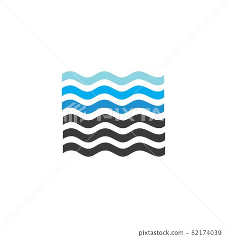 Water Wave symbol and icon Template vector 82174039
