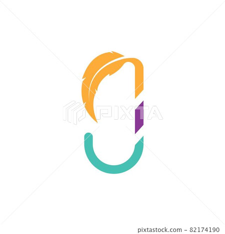 j Letter feather concept   Vector Illustration 82174190